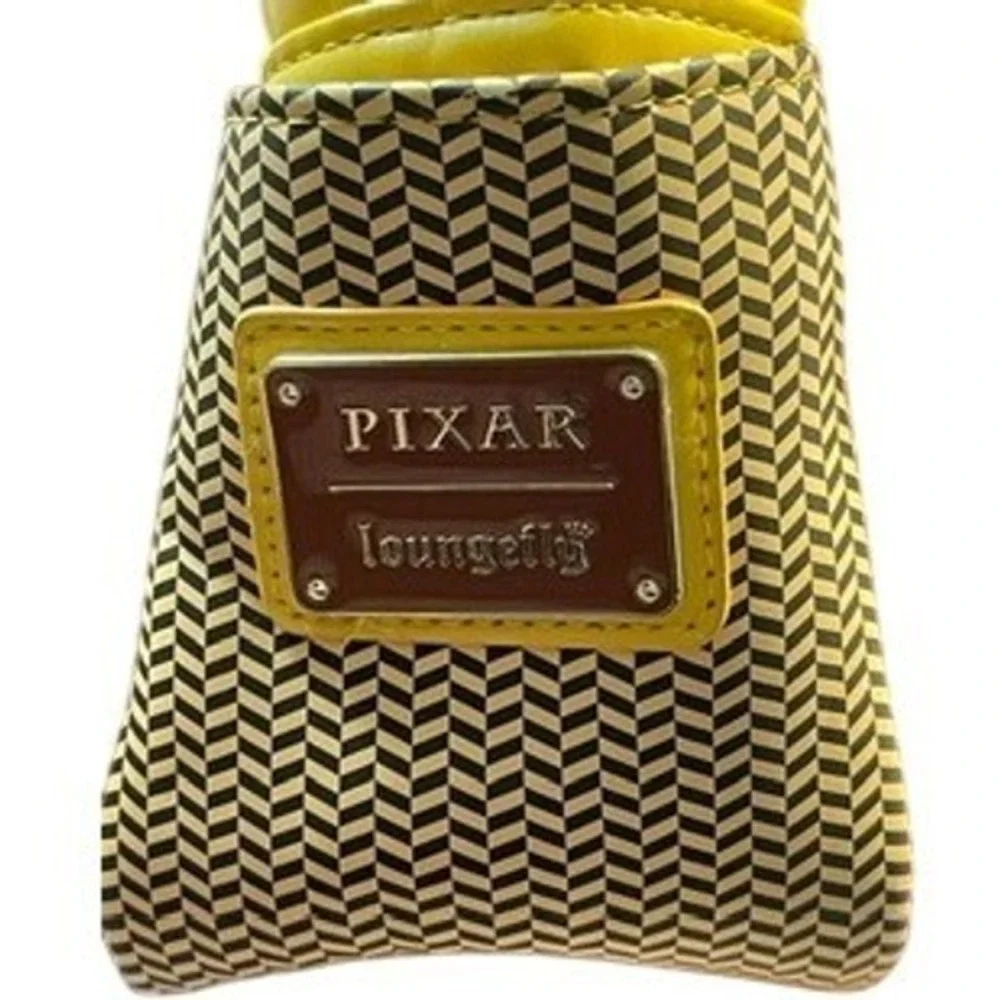 Loungefly Pixar Coco Miguel Mini Backpack Brown Yellow Herringbone‎ Quote Bag